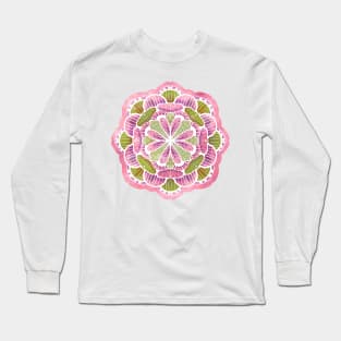 Multi Color Mandala on Black Long Sleeve T-Shirt